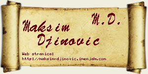 Maksim Đinović vizit kartica